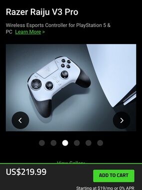 Razer Raiju V3 PS5 Pro Wireless Controller - White & Black Grips